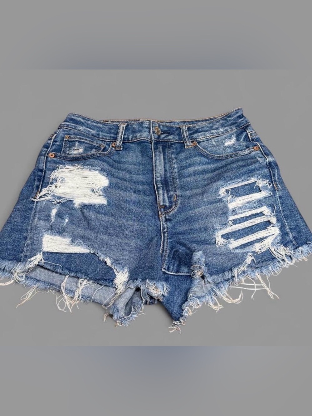 American Eagle Outfitters Distressed Blue Denim Cutoff Shorts